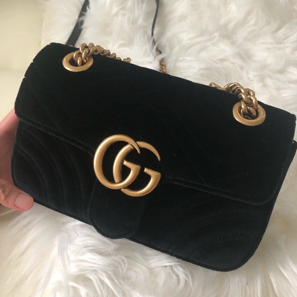 Gucci mini marmont in velvet